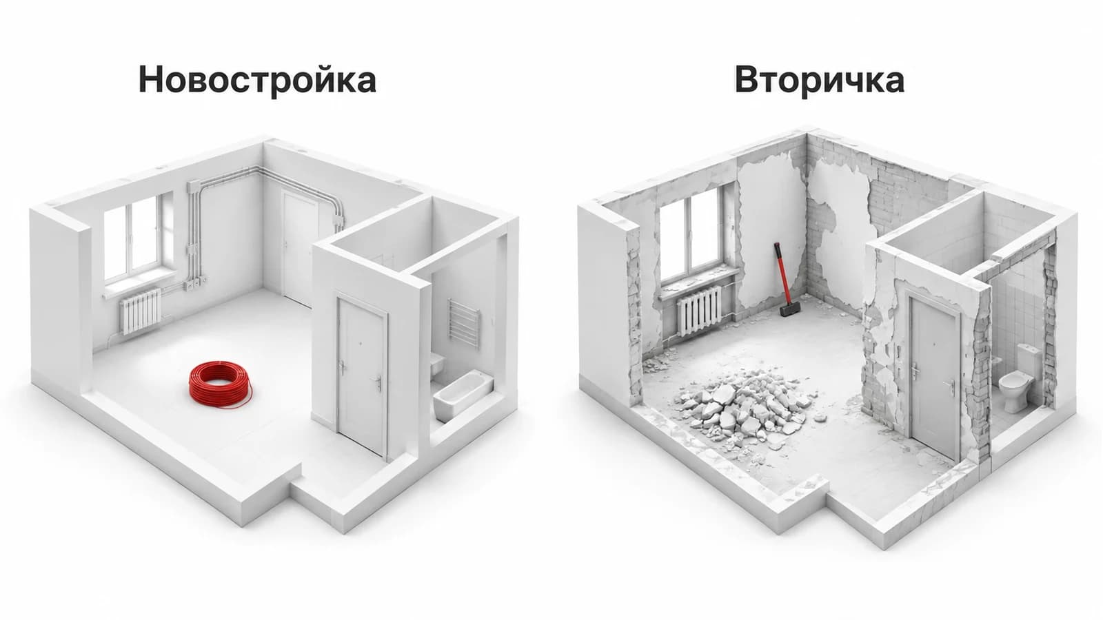 Новостройка и вторичное жильё: разный исходный объект требует разного состава ремонта